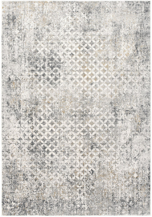 7.7' x 10.8' Abstract Area Rug - Ivory And Gray