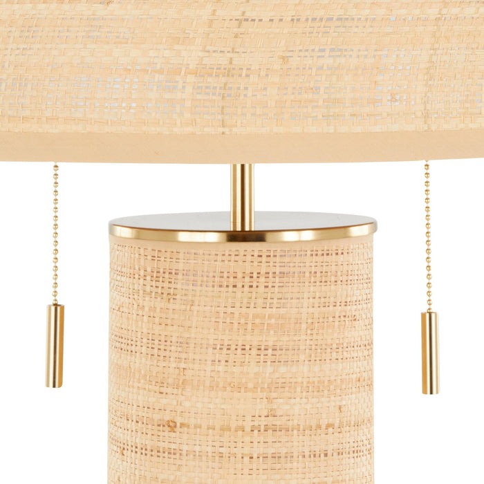 Cylinder - Rattan 29" Rattan Table Lamp - Royal Gold And Natural Rattan from Grandview Gallery