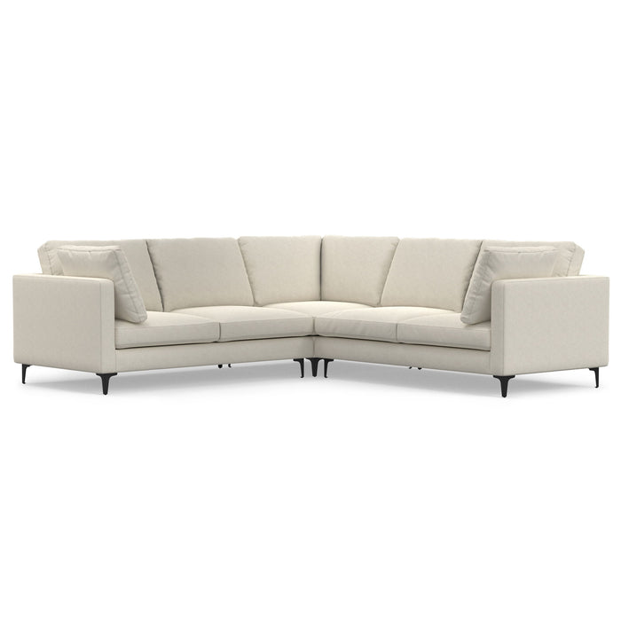 102" Fabric Sofa With Black Legs - Cream