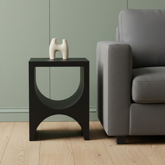 Iron Square Sled End Table - Black