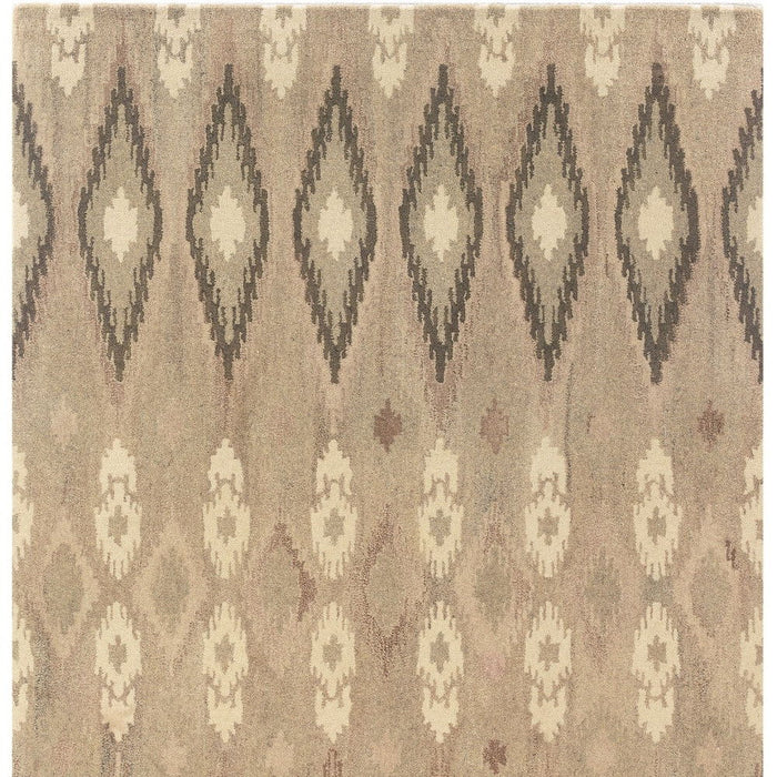 8' X 10' Wool Abstract Hand Tufted Area Rug - Beige / Ivory