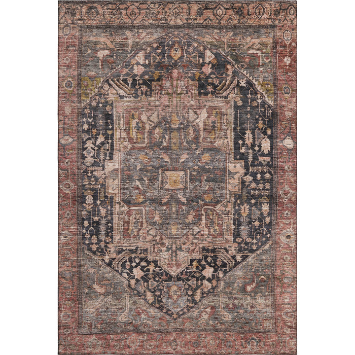 10' X 14' Oriental Washable Area Rug With UV Protection (692400) - Charcoal / Gold / Rust