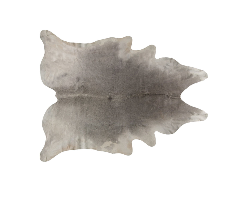 6' x 7' Cowhide Hand Knotted Area Rug - White And Gray