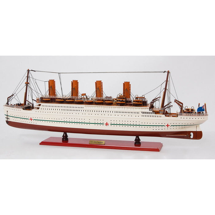 Hand Painted Model Boat (624246) - White / Dark Brown