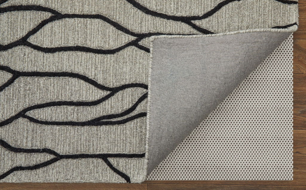 12' x 15' Wool Abstract Hand Tufted Area Rug - Gray And Black
