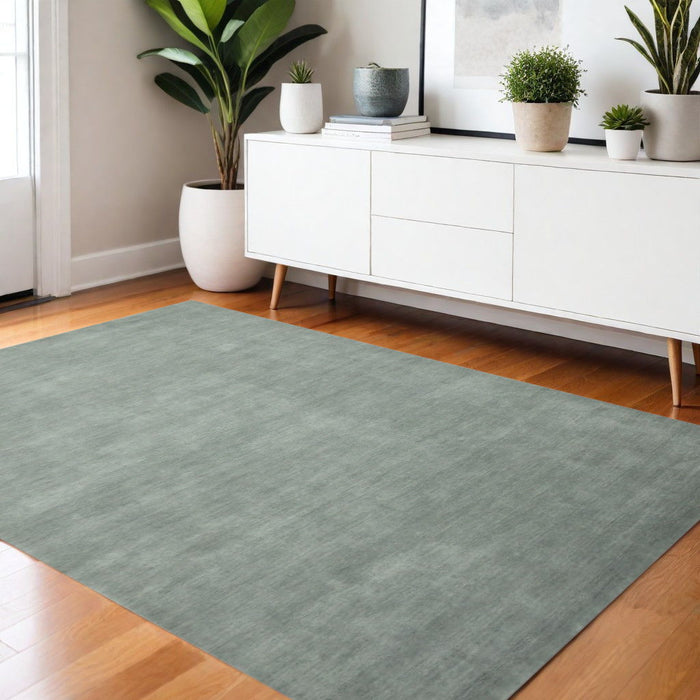 4' X 6' Wool Hand Woven Area Rug - Gray