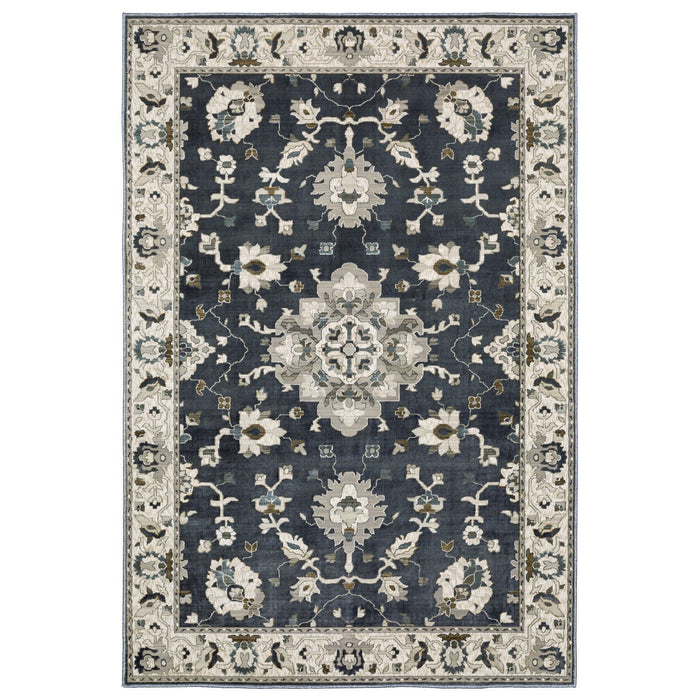 10' X 13' Traditional Oriental Area Rug - Blue