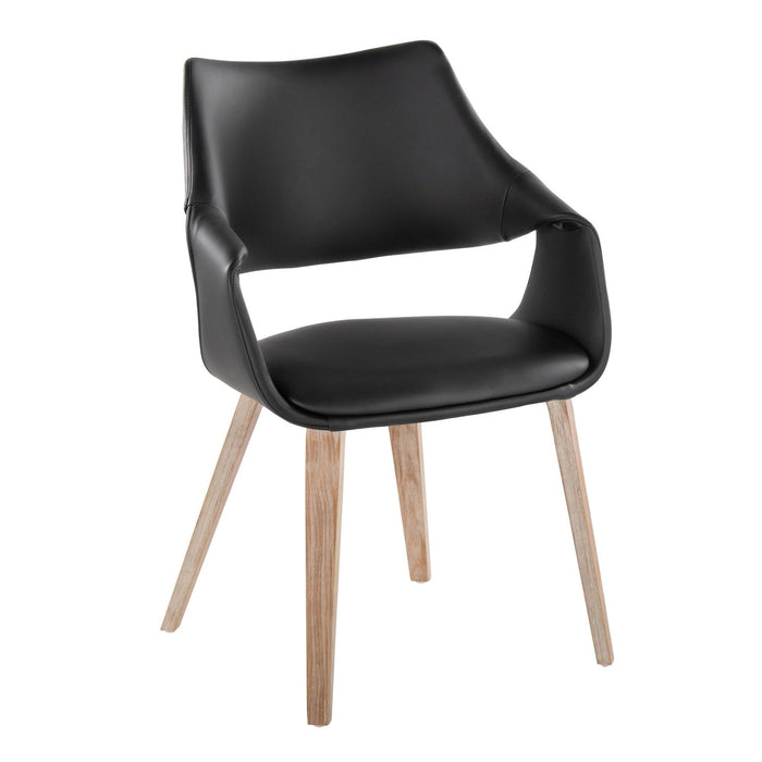 Curvo - High Back Upholstered Chair (Set of 2) - Whitewashed Wood Legs