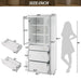 Giga freestanding tall bathroom cabinet with adjustable shelves, drawers, and soft-close glass doors for linen storage.