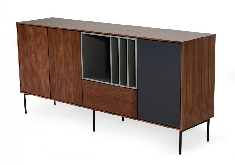 Urban Buffet Server - Warm Brown / Gray And Charcoal