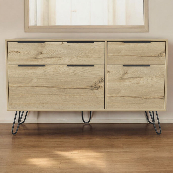 Four Drawer Double Dresser - Brown / Black