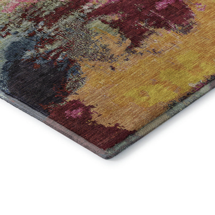 10' X 14' Abstract Washable Area Rug With UV Protection (699688) - Burgundy / Pink / Blue
