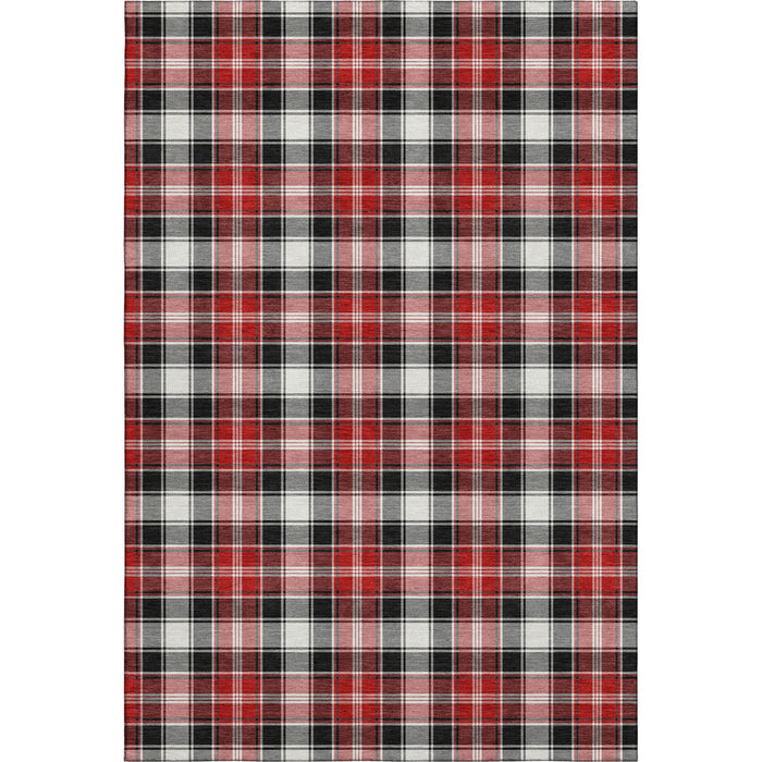 10' X 14' Abstract Geometric Washable Area Rug With UV Protection (701876) - Black / Red / White