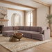 Meridian Furniture Hammond velvet performance fabric 5-piece L-shaped sectional with plush cushions and modern design.