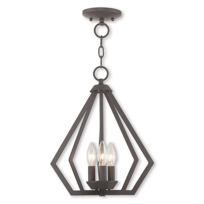 16" Three-Light Dimmable Chandelier With Shades - Bronze
