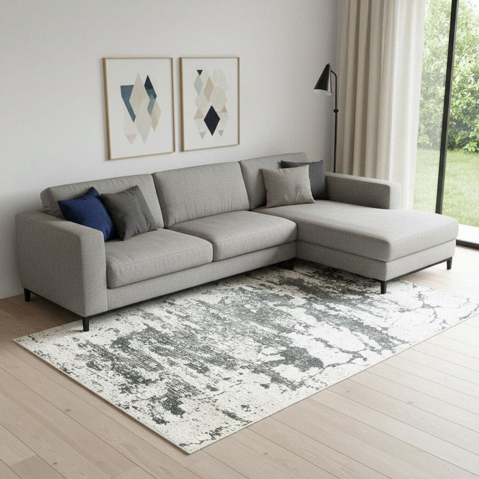 8' X 11' Abstract Non Skid Area Rug (551252) - Ivory / Gray