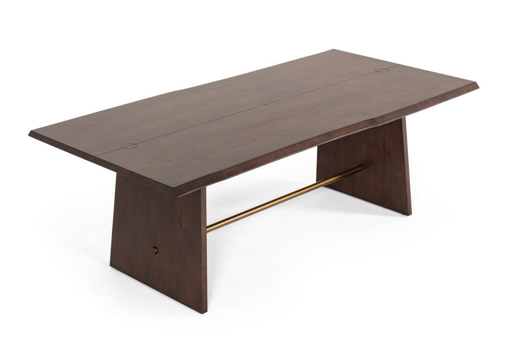 Solid Wood Sled Base Dining Table - Brown