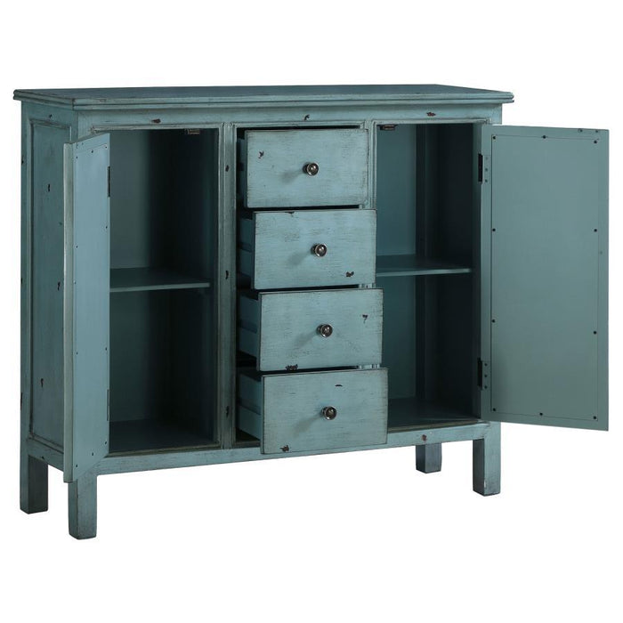 Rue - 4-Drawer Accent Cabinet - Antique Blue