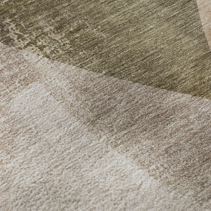 10' X 14' Abstract Washable Area Rug With UV Protection (716713) - Taupe / Beige