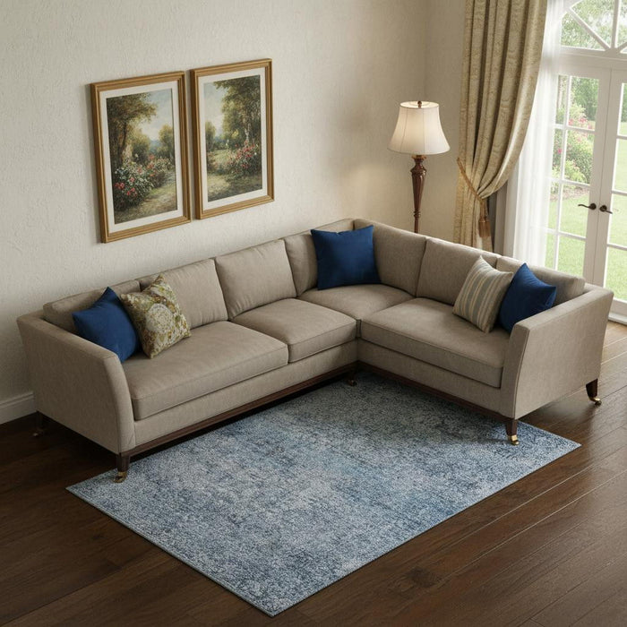 10' X 14' Abstract Washable Area Rug With UV Protection (717929) - Blue / Denim Blue
