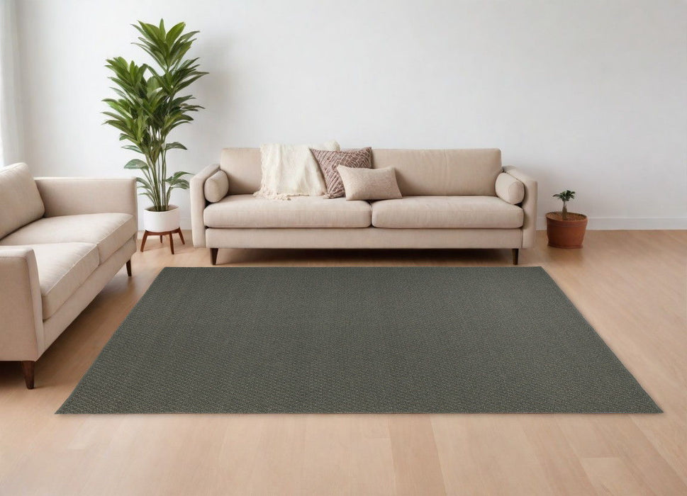 10' x 14' Hand Woven Area Rug - Dark Green