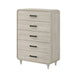 Giga antique white 5-drawer tall chest accent storage furniture with spacious drawers and elegant design.
