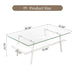 Modern Giga rectangle coffee table with tempered glass top and metal legs, ideal for living room decor.