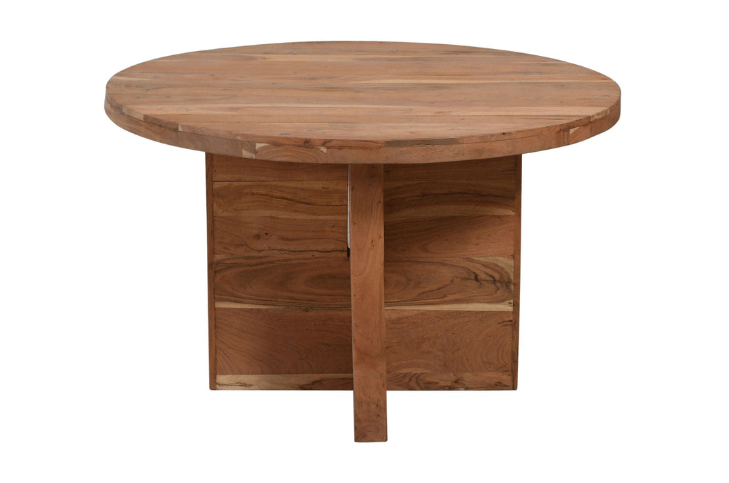 48" Rounded Solid Wood Dining Table - Natural