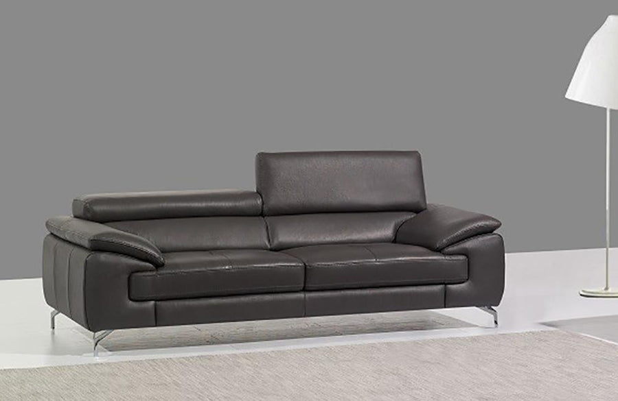 J & M Furniture A973 Premium Leather Loveseat in Slate Grey