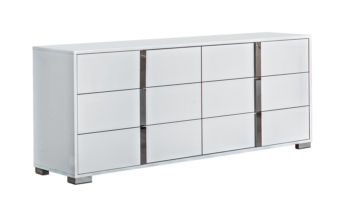 J & M Furniture Alice Dresser in White High Gloss