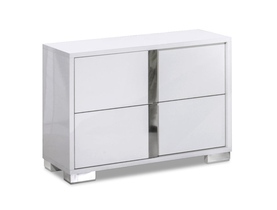 J & M Furniture Alice Right Nightstand in White High Gloss