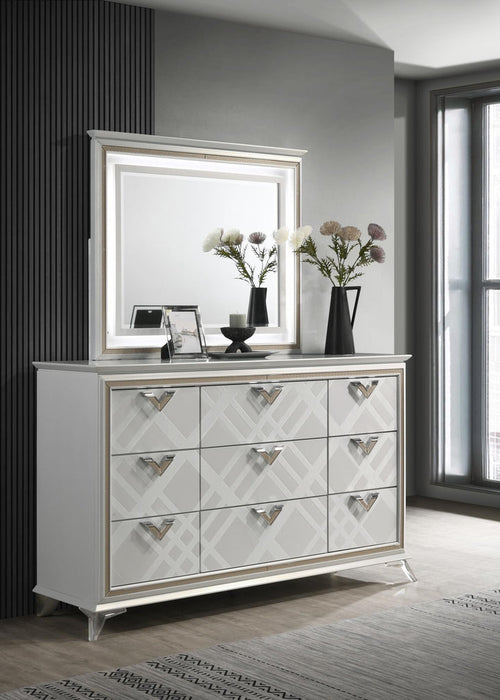 J & M Furniture Brickfield Dresser in Silver