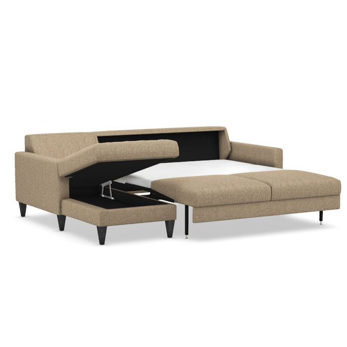 Slofa The Bliss Sectional Sleeper Sofa by Omnia Leather (with Storage Chaise on the LEFT)