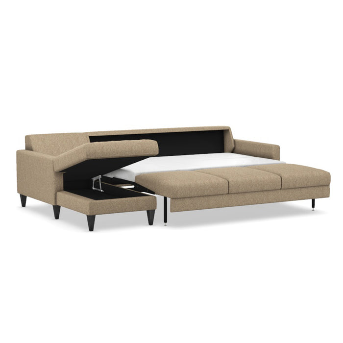 Slofa The Bliss Sectional Sleeper Sofa by Omnia Leather (with Storage Chaise on the LEFT)