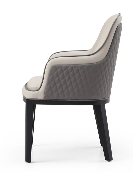 J & M Furniture MO Brunswick Arm Chair in Light Grey and Dark Grey