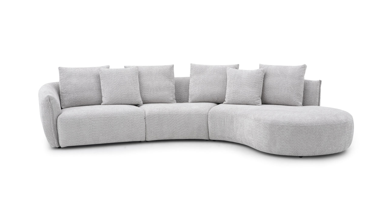 J & M Furniture Hamilton Fabric Sectional in Off White