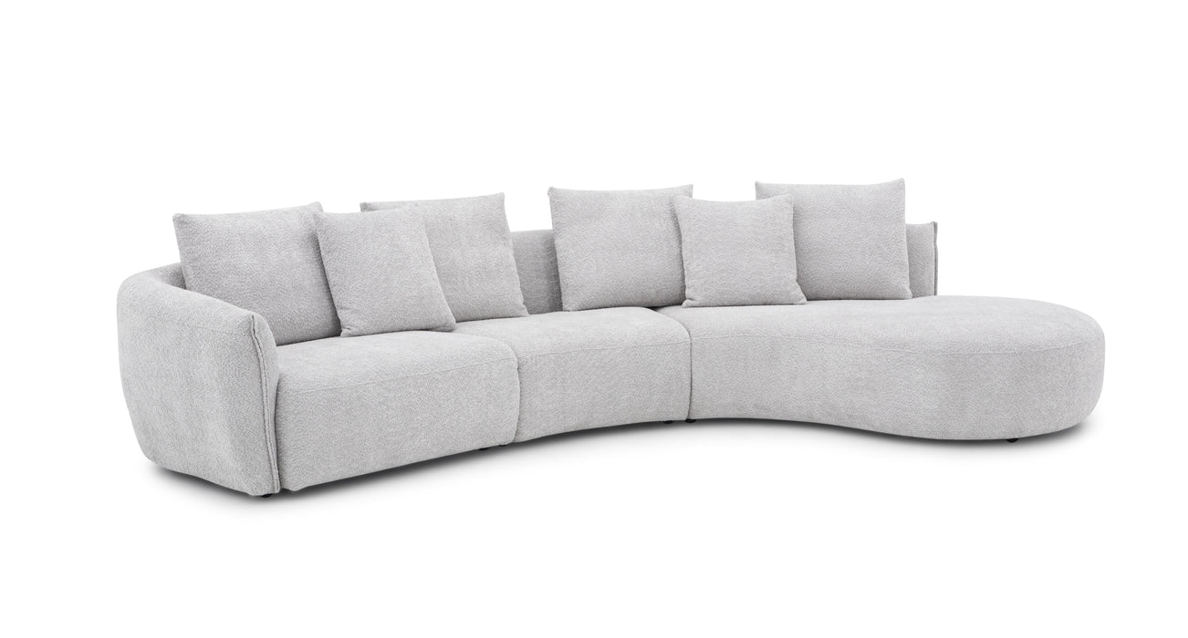 J & M Furniture Hamilton Fabric Sectional in Off White
