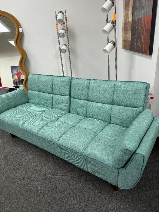 CLEARANCE - Caufield Upholstered Convertible Sofa Bed Turquoise Blue