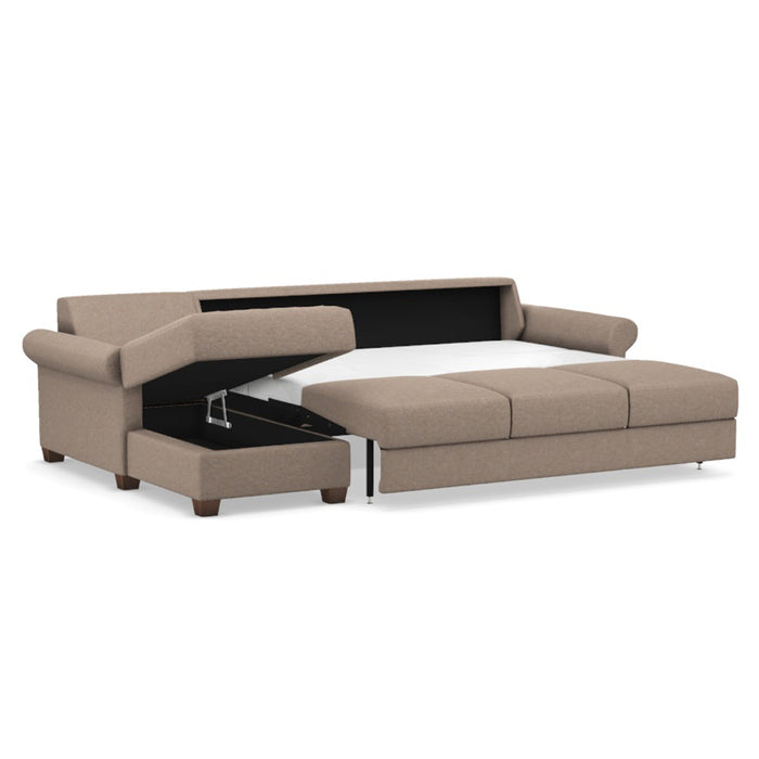 Slofa The Cozy Sectional Sleeper Sofa by Omnia Leather (with Storage Chaise on the LEFT)