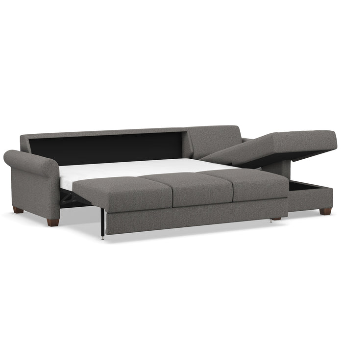 Slofa The Cozy Sectional Sleeper Sofa by Omnia Leather (with Storage Chaise on the RIGHT)