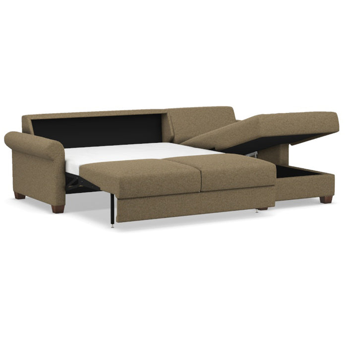 Slofa The Cozy Sectional Sleeper Sofa by Omnia Leather (with Storage Chaise on the RIGHT)