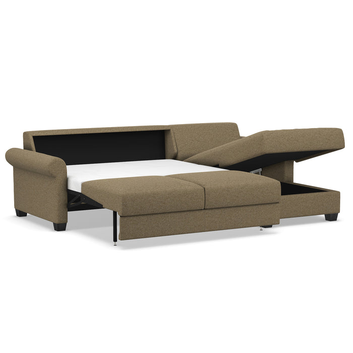 Slofa The Cozy Sectional Sleeper Sofa by Omnia Leather (with Storage Chaise on the RIGHT)