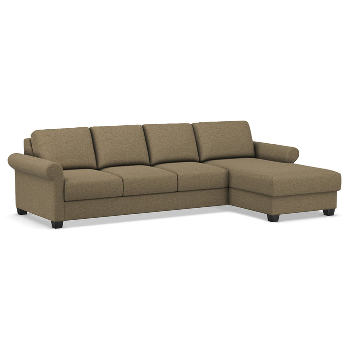 Slofa The Cozy Sectional Sleeper Sofa by Omnia Leather (with Storage Chaise on the RIGHT)