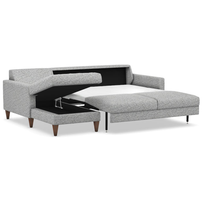 Slofa The Cozy Sectional Sleeper Sofa by Omnia Leather (with Storage Chaise on the LEFT)