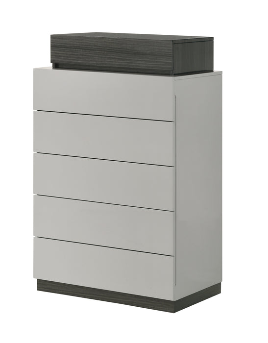 J & M Furniture Cube Chest in Dark Zebra Gray