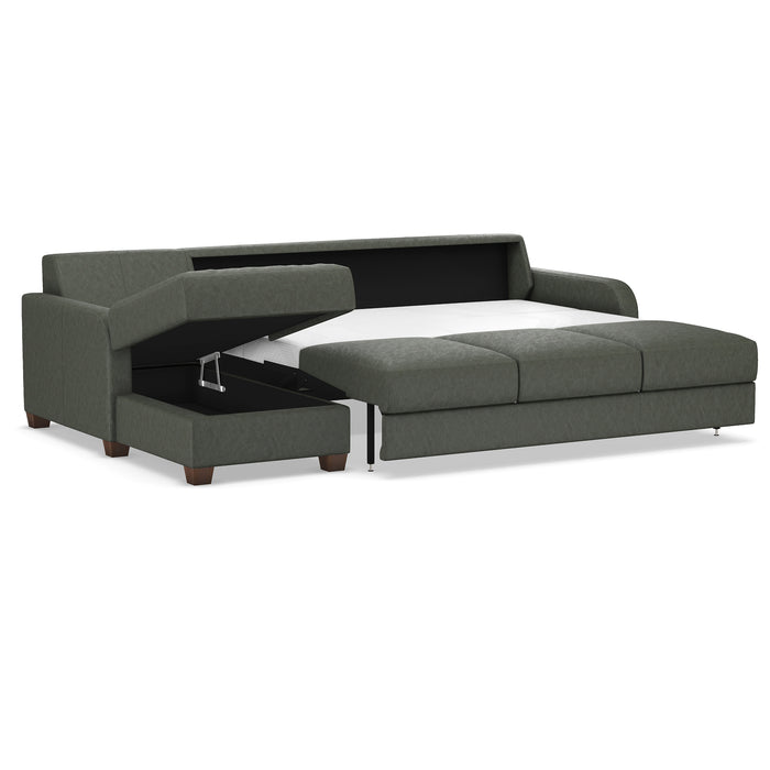 Slofa The Dove Sectional Sleeper Sofa by Omnia Leather (with Storage Chaise on the LEFT)