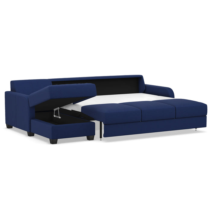 Slofa The Dove Sectional Sleeper Sofa by Omnia Leather (with Storage Chaise on the LEFT)