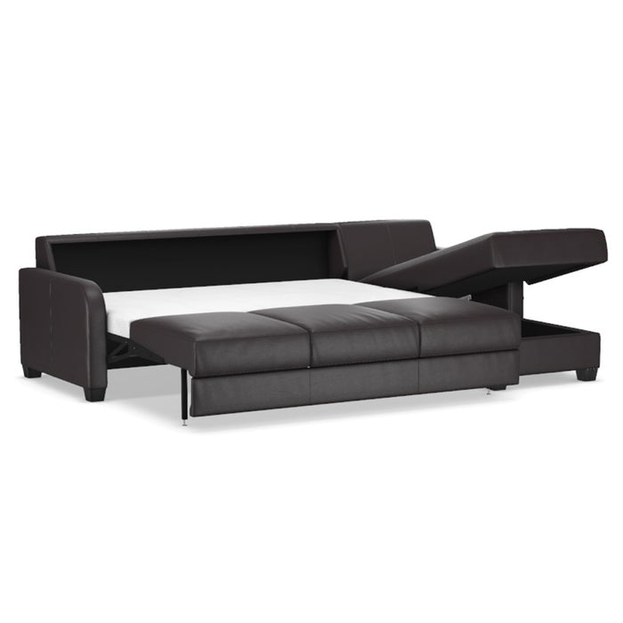 Slofa The Dove Sectional Sleeper Sofa by Omnia Leather (with Storage Chaise on the RIGHT)