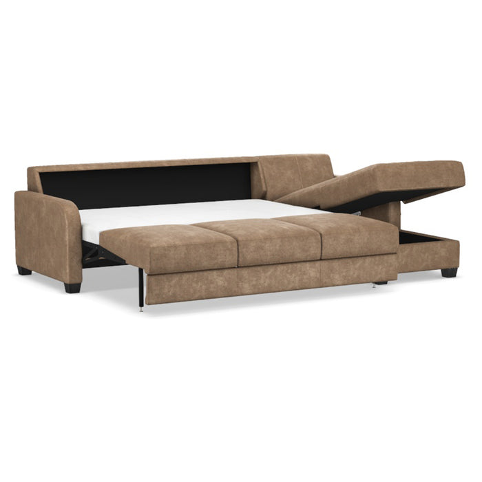 Slofa The Dove Sectional Sleeper Sofa by Omnia Leather (with Storage Chaise on the RIGHT)
