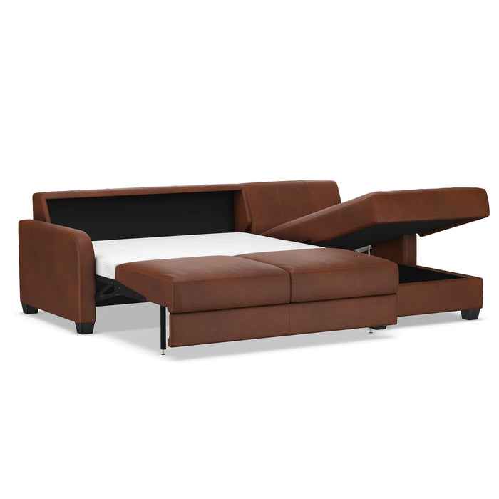 Slofa The Dove Sectional Sleeper Sofa by Omnia Leather (with Storage Chaise on the RIGHT)